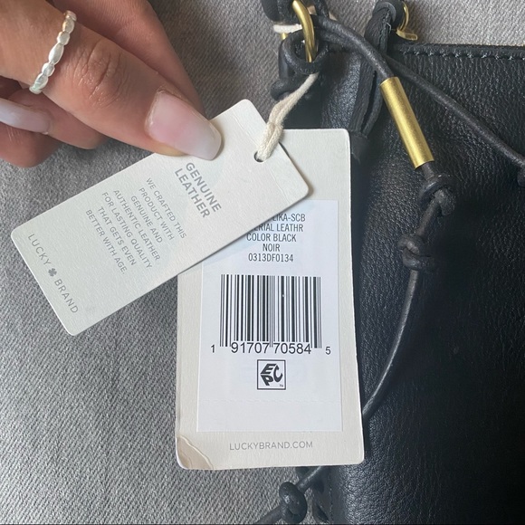 LIKA LEATHER CROSSBODY BAG Lucky Brand (BLACK) NWT “boho chic” Y2K style - Picture 3 of 4